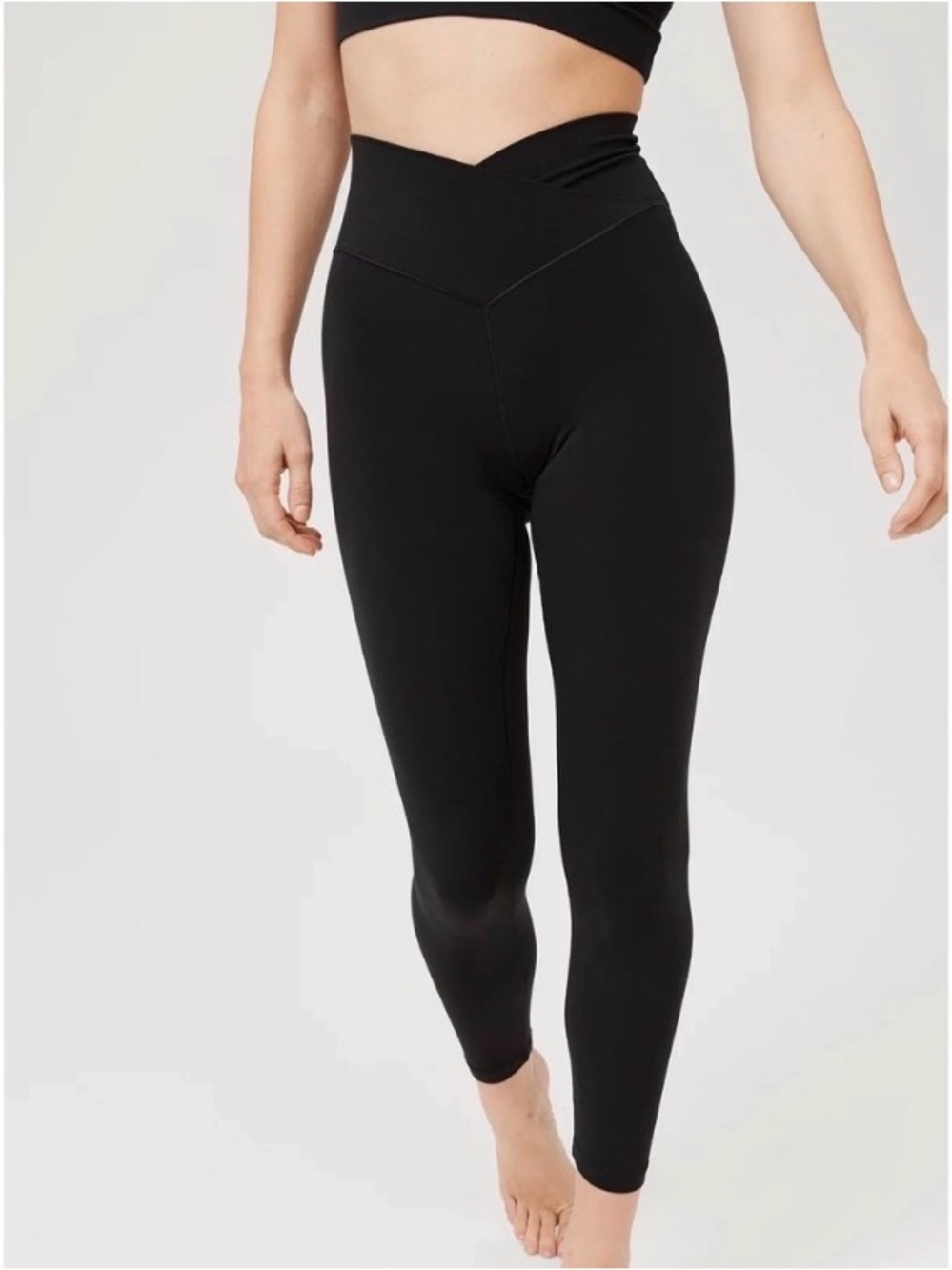 aerie Real Me high-rise 7/8 Black Leggings XS